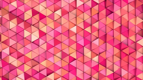 Muster Roter Dreiecksprismen Wand Aus Prismen Abstrakter Hintergrund Darstellung — Stockfoto