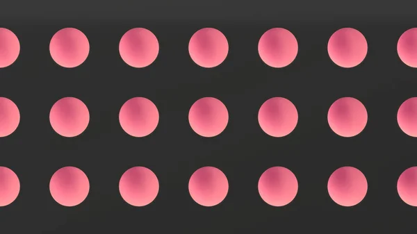 赤い半球のパターンと黒の表面をインデントします 抽象的な レンダリング図 — ストック写真