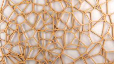 Soyut Turuncu Beyaz arka plan üzerinde 3d rendeleyin. Hoparlör ızgara. Kaotik satır yapısı. 3D render illüstrasyon