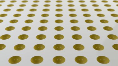 Kırmızı yarıkürenin desenli beyaz yüzey girintiler. 3d arka plan. 3D render illüstrasyon.