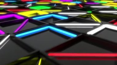 Duvar siyah dikdörtgen karolar parlak elemanları ile. Kare kiremit kılavuz. Arka plan. 3D render