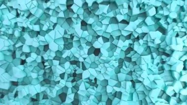 Mavi kırık yüzey. 3d arka plan. 3D render animasyon