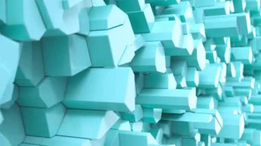 Mavi kırık yüzey. 3d arka plan. 3D render animasyon