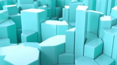 Mavi kırık yüzey. 3d arka plan. 3D render animasyon