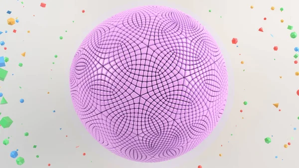 Abstract Background Purple Sphere White Surface Render Illustration — Stock Photo, Image