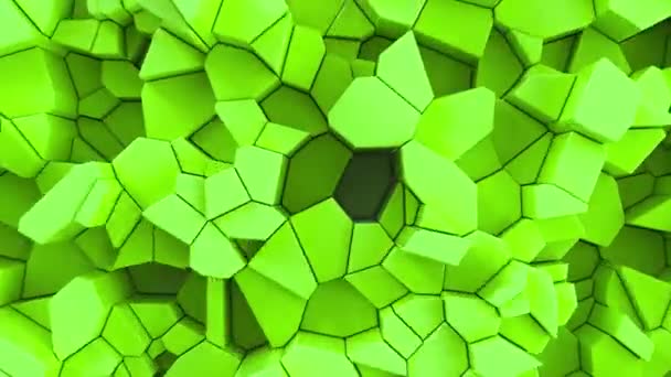 Green Fractured Surface Abstract Background Render Animation — Stock Video