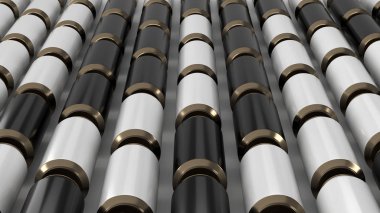 Beyaz arka plan üzerinde siyah beyaz gazoz Raws kutular. İçecek mockup. Bira veya içecek teneke paketi. 3D render illüstrasyon