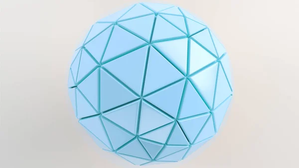 Fondo Abstracto Con Esfera Azul Superficie Blanca Ilustración Representación — Foto de Stock