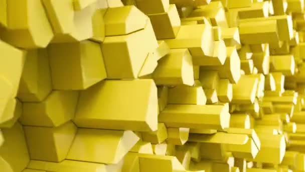 Surface fracturée jaune. Résumé de fond 3d. Animation de rendu 3D 