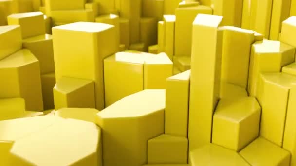 Yellow Fractured Surface Abstract Background Render Animation — Stock Video