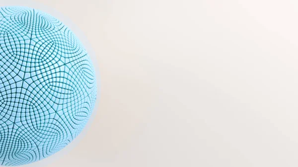 Abstract background with blue sphere on the white surface. 3D render illustration