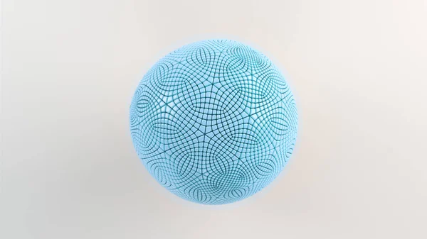 Fundo Abstrato Com Esfera Azul Superfície Branca Ilustração Renderização — Fotografia de Stock