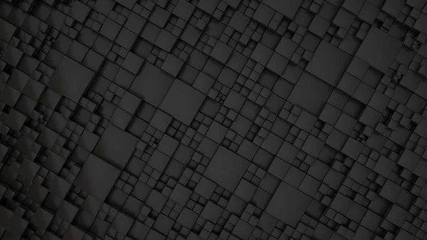 Візерунок Чорних Кубиків Різного Розміру Абстрактний Геометричний Фон Ілюстрація Рендеринга — стокове фото