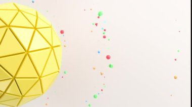 Arka plan beyaz yüzeyi sarı küre ile. 3D render illüstrasyon