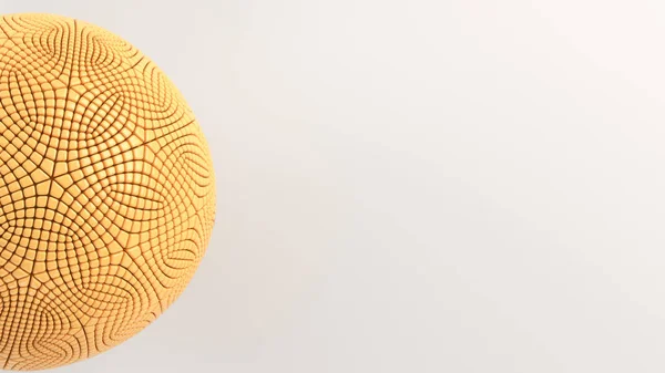 Fond Abstrait Avec Sphère Orange Sur Surface Blanche Illustration Rendu — Photo