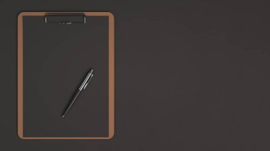 Siyah kağıt ve kalem ile ahşap Pano