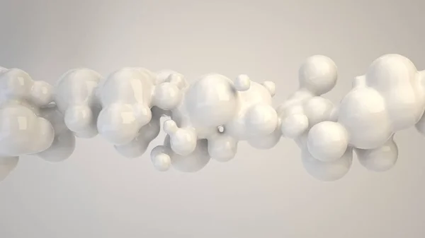 Abstrakte Weiße Blase Aus Kugelförmigen Formen Auf Weißem Hintergrund Darstellung — Stockfoto