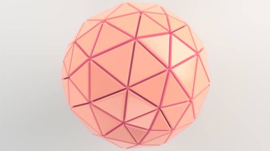 Arka plan beyaz yüzey üzerinde küre kırmızı ile. 3D render illüstrasyon