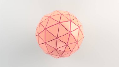 Arka plan beyaz yüzey üzerinde küre kırmızı ile. 3D render illüstrasyon