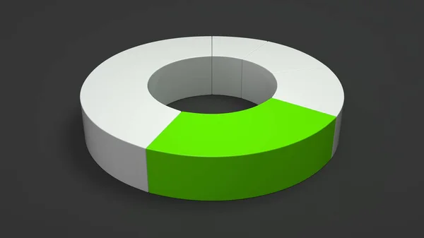 Weißes Ringkuchendiagramm Mit Einem Grünen Sektor Auf Schwarzem Hintergrund Infografik — Stockfoto