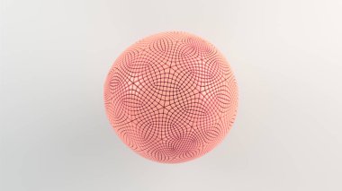 Arka plan beyaz yüzey üzerinde küre kırmızı ile. 3D render illüstrasyon