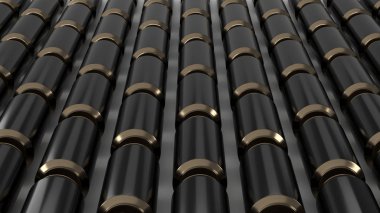 Beyaz arka plan üzerinde siyah soda Raws kutular. İçecek mockup. Bira veya içecek teneke paketi. 3D render illüstrasyon