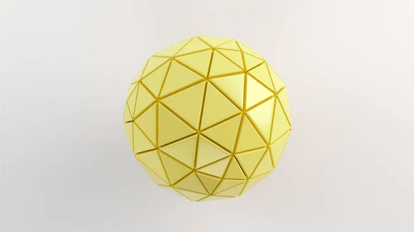 Abstract Background Yellow Sphere White Surface Render Illustration — Stock Photo, Image