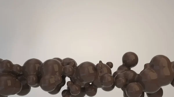 Beyaz Arka Plan Üzerinde Spherecial Şekillerden Çikolata Kabarcık Render Illüstrasyon — Stok fotoğraf