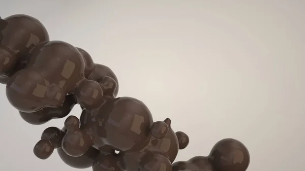 Bolha Chocolate Abstrato Formas Esféricas Fundo Branco Ilustração Renderização — Fotografia de Stock