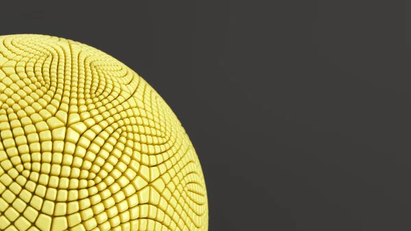 Fondo Abstracto Con Esfera Amarilla Superficie Negra Ilustración Representación — Foto de Stock