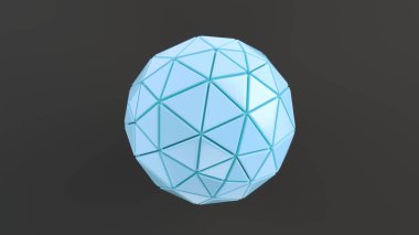 Arka plan mavi küre üzerinde siyah yüzey ile. 3D render illüstrasyon