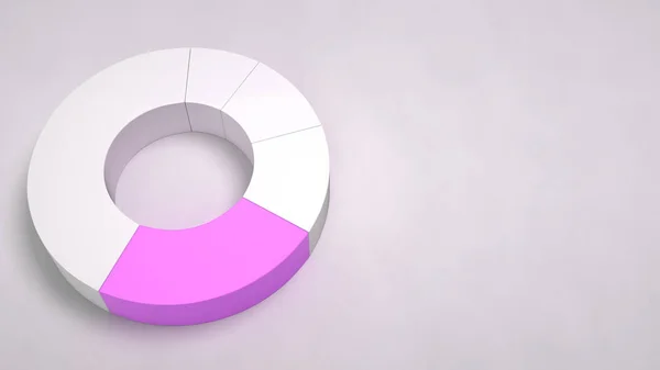 Gráfico Circular Anillo Blanco Con Sector Púrpura Sobre Fondo Blanco — Foto de Stock