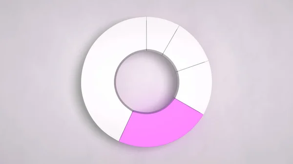 Het Cirkeldiagram Van Witte Ring Met Een Paarse Sector Witte — Stockfoto