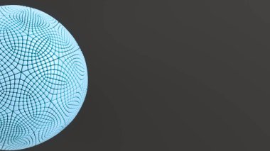 Arka plan mavi küre üzerinde siyah yüzey ile. 3D render illüstrasyon