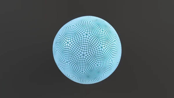 Fondo Abstracto Con Esfera Azul Superficie Negra Ilustración Representación — Foto de Stock