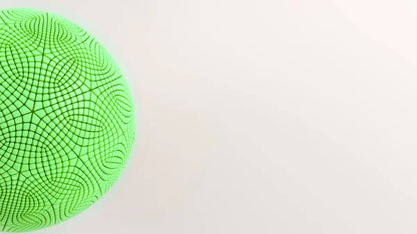 Fondo Abstracto Con Esfera Verde Superficie Blanca Ilustración Representación — Foto de Stock