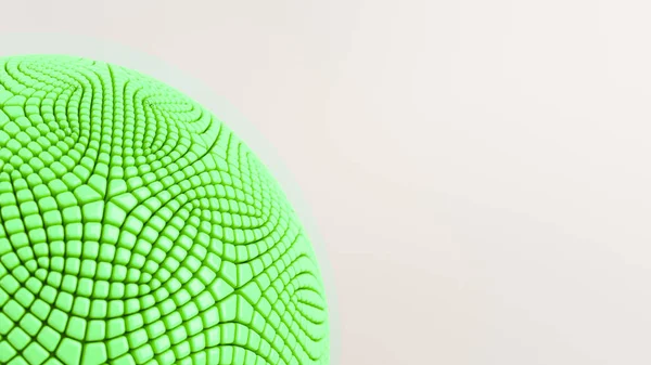 Fondo Abstracto Con Esfera Verde Superficie Blanca Ilustración Representación —  Fotos de Stock