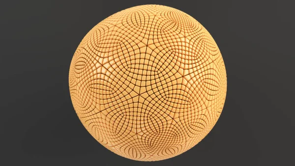 Abstract Background Orange Sphere Black Surface Render Illustration — Stock Photo, Image