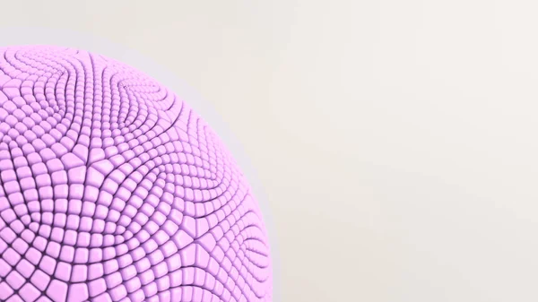 Fondo Abstracto Con Esfera Púrpura Superficie Blanca Ilustración Representación — Foto de Stock