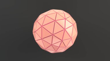 Arka plan siyah yüzey üzerinde küre kırmızı ile. 3D render illüstrasyon