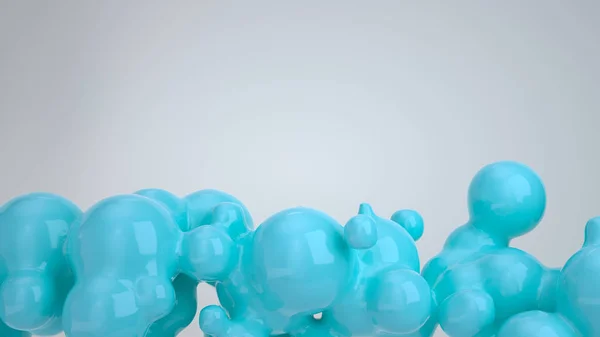 Burbuja Azul Abstracta Formas Esferciales Sobre Fondo Blanco Ilustración Representación — Foto de Stock