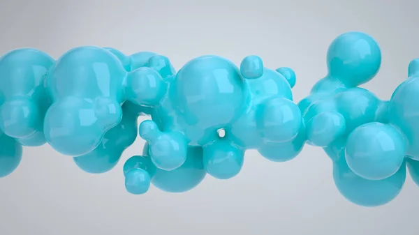 Abstrakt Blå Bubbla Från Spherecial Former Vit Bakgrund Rendering Illustration — Stockfoto