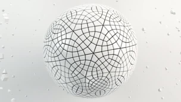 Fundo Abstrato Com Esfera Branca Superfície Branca Ilustração Renderização — Vídeo de Stock