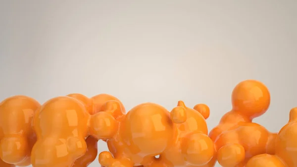 Burbuja Naranja Abstracta Formas Esferciales Sobre Fondo Blanco Ilustración Representación — Foto de Stock