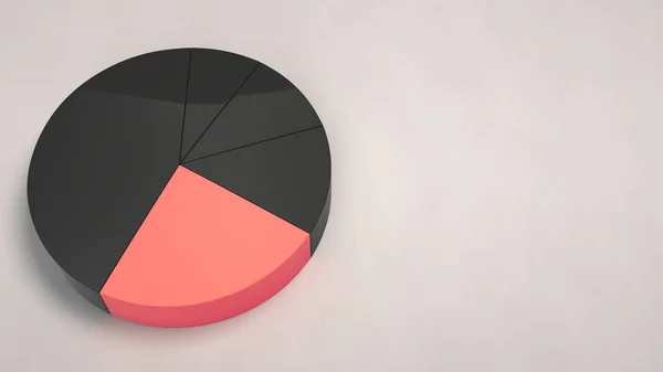 Gráfico Circular Negro Con Sector Rojo Sobre Fondo Blanco Una — Foto de Stock