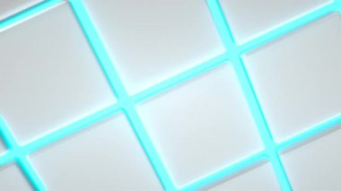 Dalgalı yüzeyi parlak arka plan mavi beyaz küpleri yapılmış. Soyut geometrik animasyon loop.3d işleme