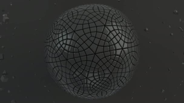 Abstract Background Black Sphere Black Surface Render Illustration — Stock Video