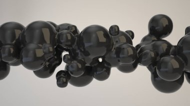Beyaz arka plan üzerinde spherecial şekillerden siyah kabarcık. 3D render illüstrasyon 