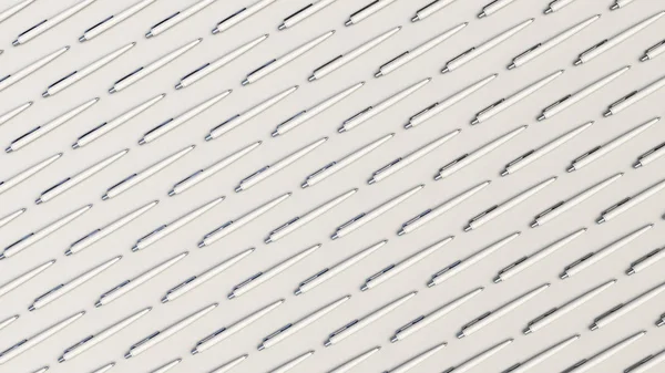 Візерунок Білих Автоматичних Кулькових Ручок Білому Тлі Анотація Канцелярського Фону — стокове фото