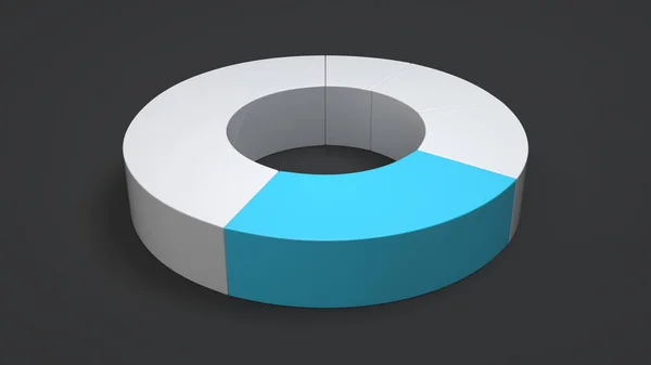 Weißes Ringkuchendiagramm Mit Einem Blauen Sektor Auf Schwarzem Hintergrund Infografik — Stockfoto